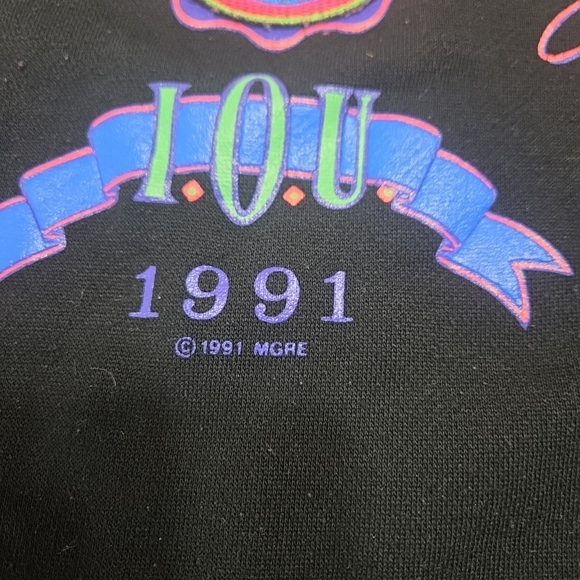 Vintage 90's Women's I. O. U. Black Crewneck Sweatshirt  Size Small - Picture 4 of 9